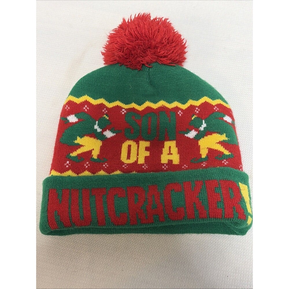 Elf Toboggan Hat Son of a Nutcracker with Red Pom One Size Holiday Winter